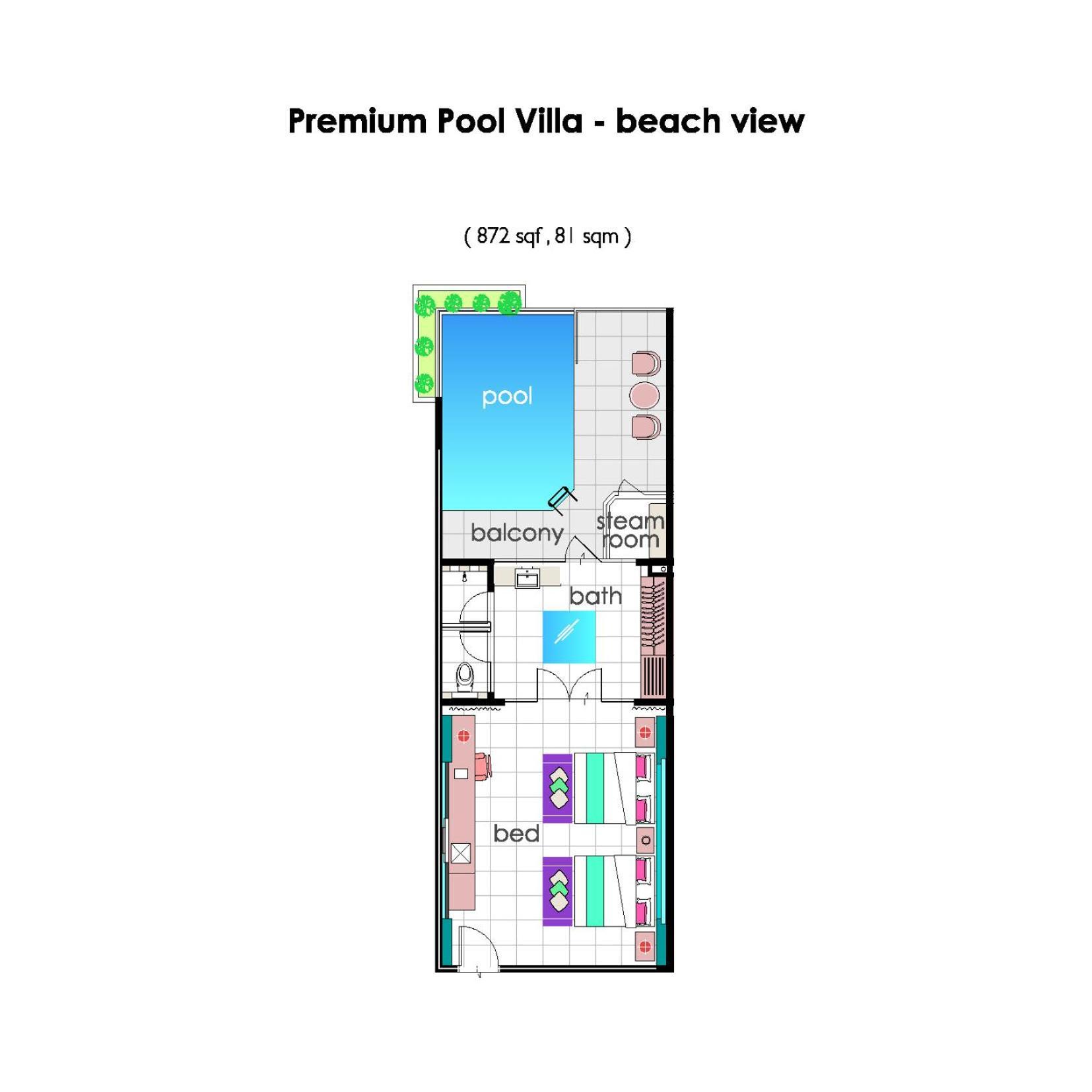 Premium Poolvilla - Meerblick