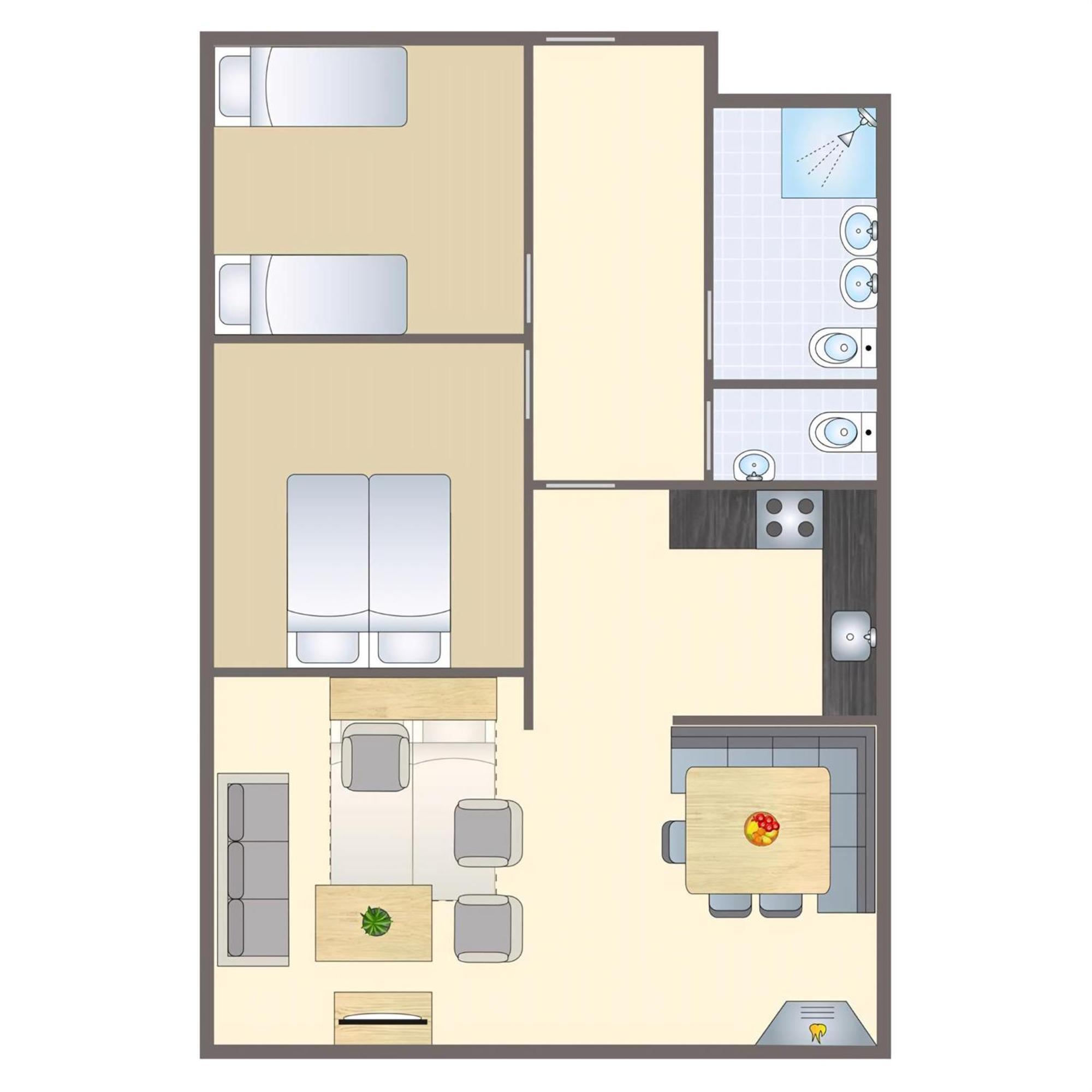 Comfort Appartement met 2 Slaapkamers (6 Volwassenen)