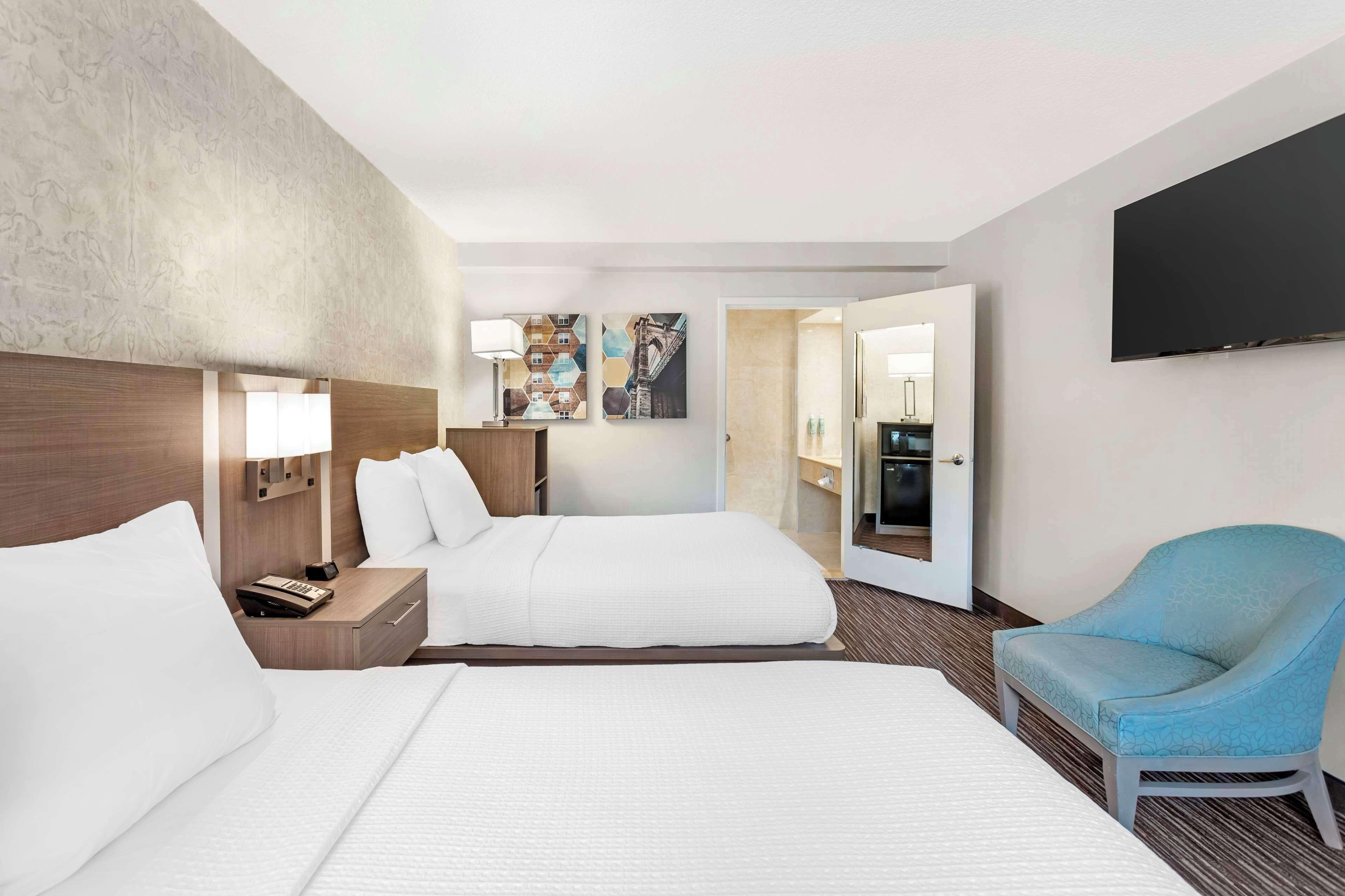 Double Room with Two Double Beds and Mobility Accessible Roll-In Shower
